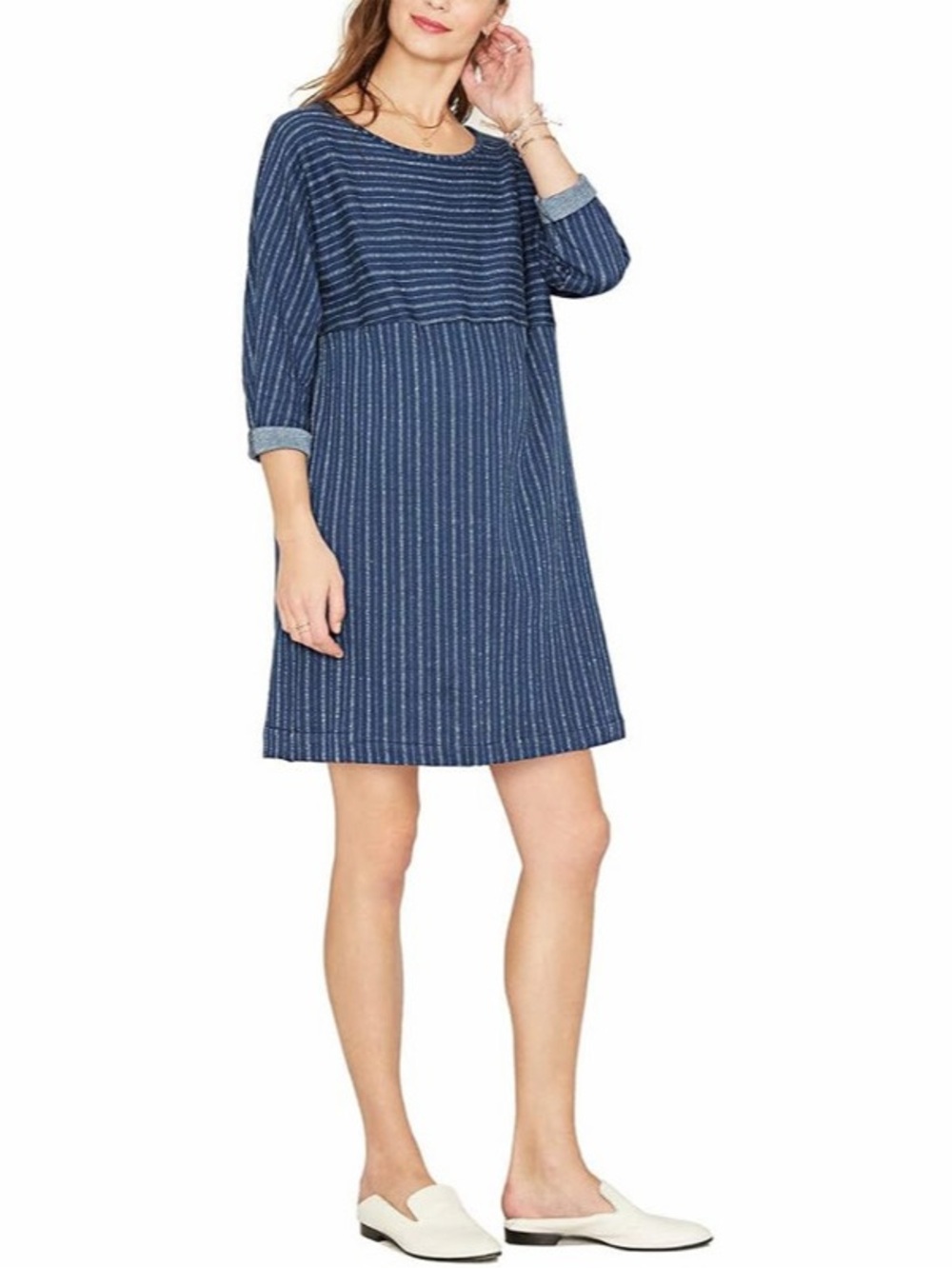 Hatch Maternity Brunch Dress Silk Cotton Blue Womens Size 1 / US S